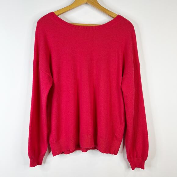 Banana Republic Sweater Vee Back Cozy Womens Small Merino Cashmere Blend Red - Picture 1 of 11